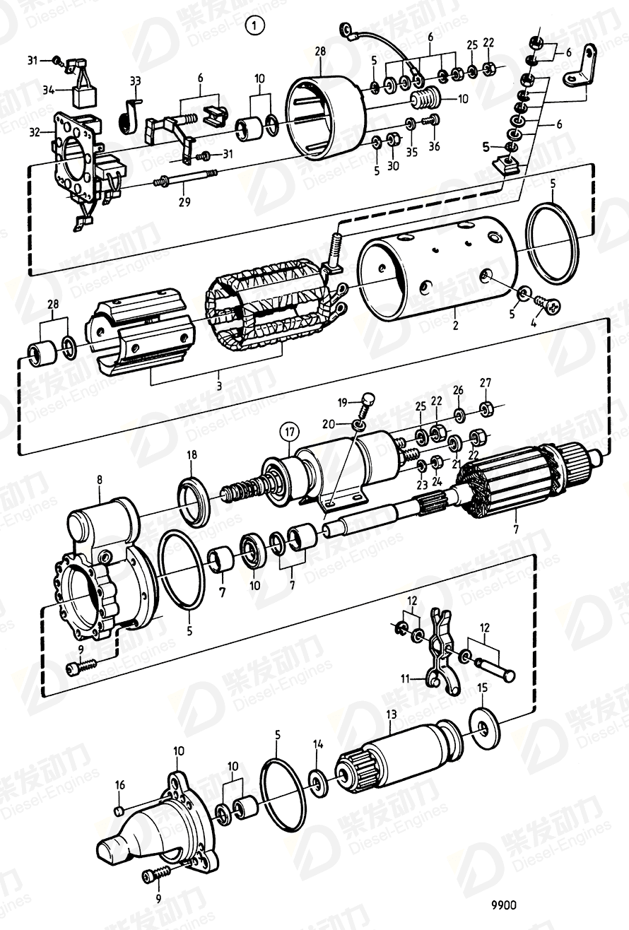 VOLVO Actuator solenoid 863507 Drawing